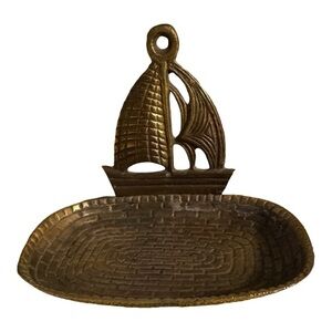 Vintage Brass Boat Soap Holder